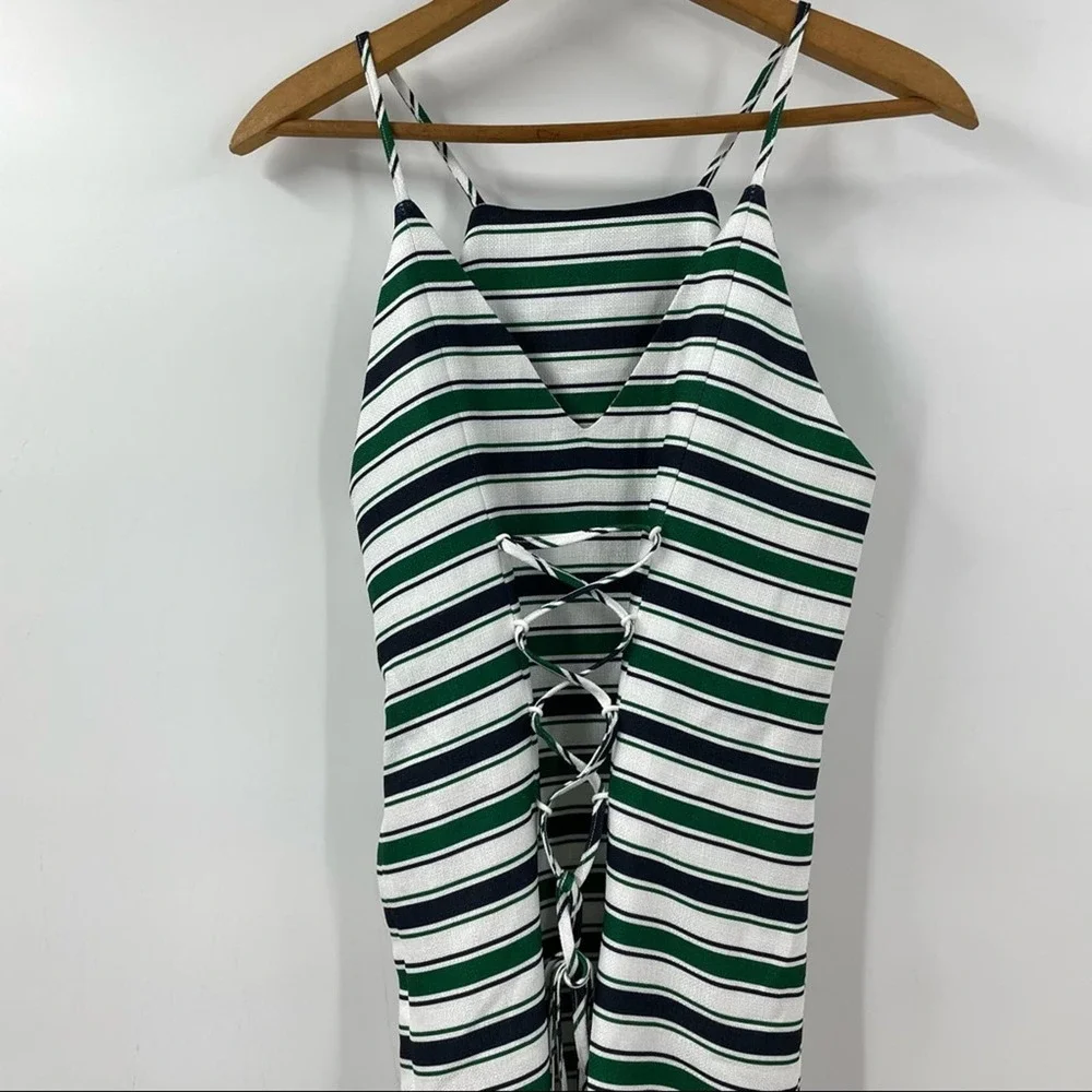 J.O.A. Striped Maxi Dress Side Slits Y2K 90s XS - Picture 7 of 10